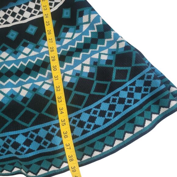 Eliza J Fit & Flare Sweater Dress Coastal Boho Chic Country Western Print LG - Picture 4 of 13